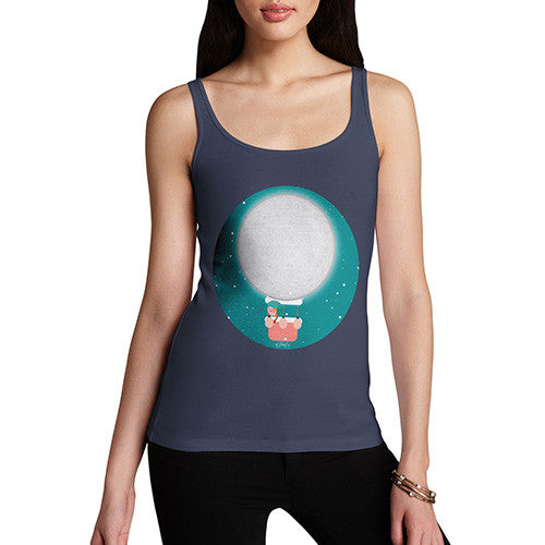 Women's Moon Hot Air Balloon Tank Top