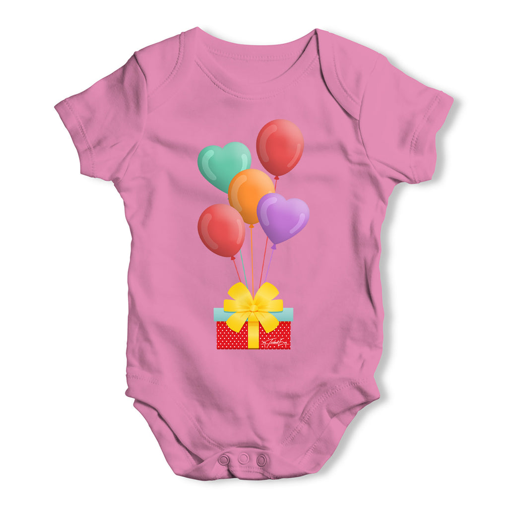 Birthday Balloons Gift Box Baby Grow Bodysuit