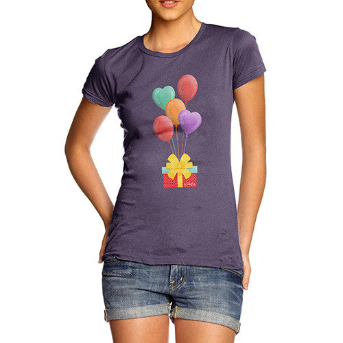 Women's Birthday Balloons Gift Box T-Shirt