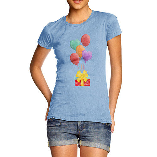 Women's Birthday Balloons Gift Box T-Shirt