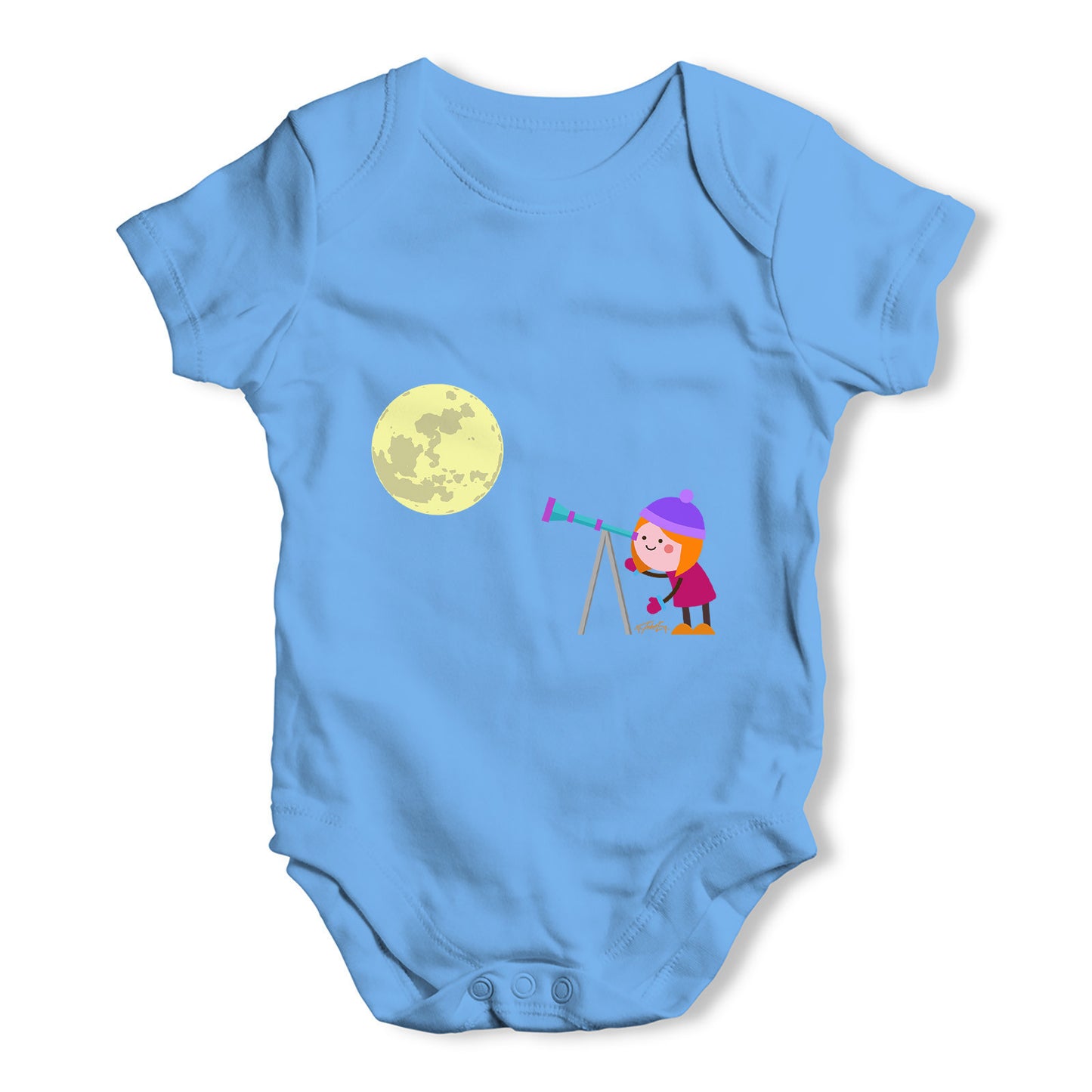 Secretly Spying on the Moon Baby Grow Bodysuit