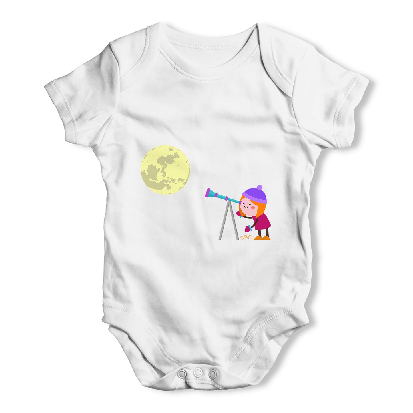 Secretly Spying on the Moon Baby Grow Bodysuit