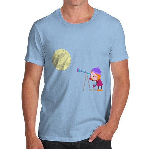 Men's Secretly Spying on the Moon T-Shirt