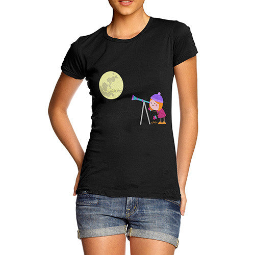 Women's Secretly Spying on the Moon T-Shirt