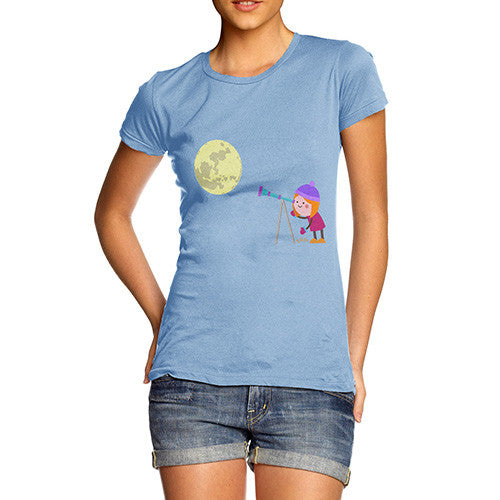 Women's Secretly Spying on the Moon T-Shirt