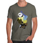 Men's Watercolour Pixel Blue Tit Bird T-Shirt