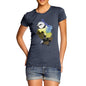 Women's Watercolour Pixel Blue Tit Bird T-Shirt