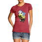 Women's Watercolour Pixel Blue Tit Bird T-Shirt