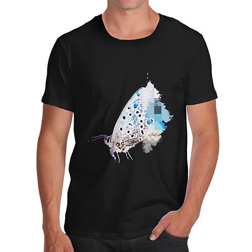 Men's Watercolour Pixel Common Blue Butterfly T-Shirt