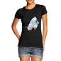 Women's Watercolour Pixel Common Blue Butterfly T-Shirt