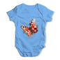 Watercolour Pixel Peacock Butterfly Baby Grow Bodysuit