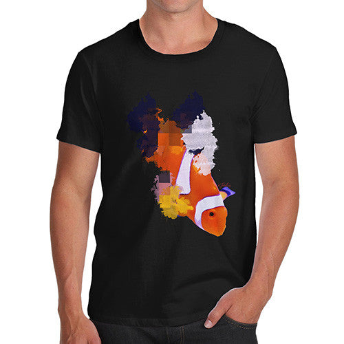 Men's Watercolour Pixel Clownfish T-Shirt