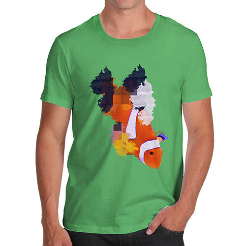 Men's Watercolour Pixel Clownfish T-Shirt