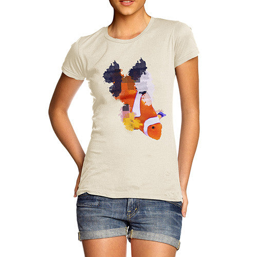 Women's Watercolour Pixel Clownfish T-Shirt