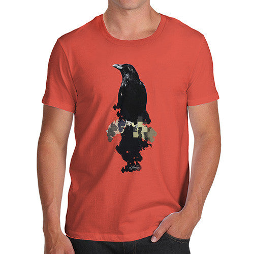 Men's Watercolour Pixel Crow T-Shirt