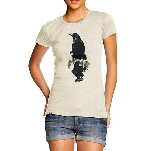 Women's Watercolour Pixel Crow T-Shirt