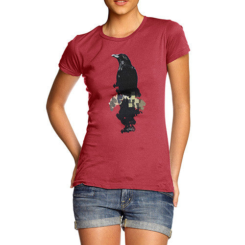 Women's Watercolour Pixel Crow T-Shirt