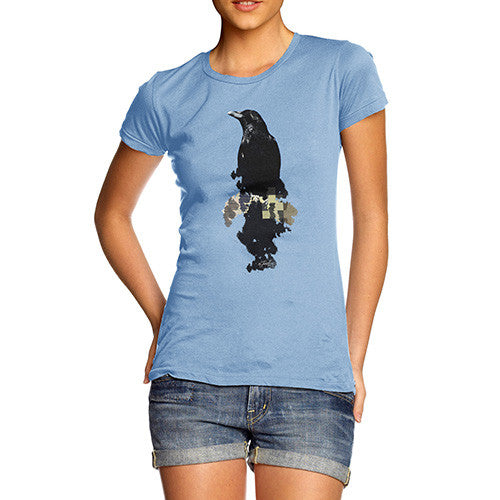 Women's Watercolour Pixel Crow T-Shirt