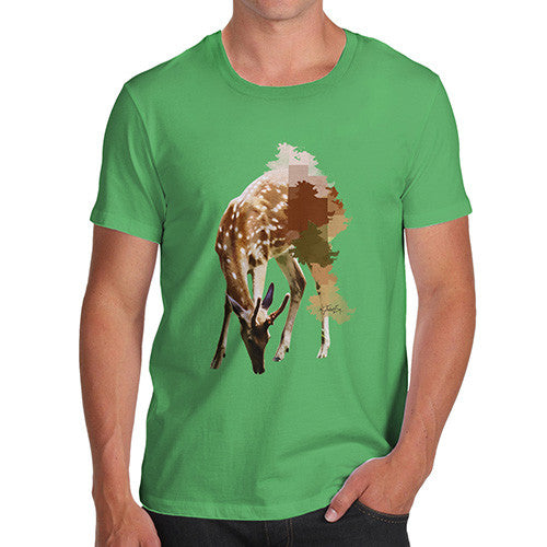 Men's Watercolour Pixel Deer T-Shirt