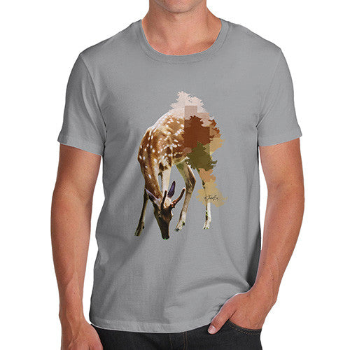 Men's Watercolour Pixel Deer T-Shirt