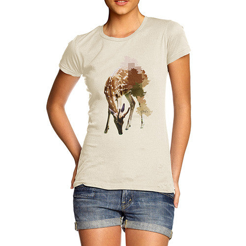 Women's Watercolour Pixel Deer T-Shirt