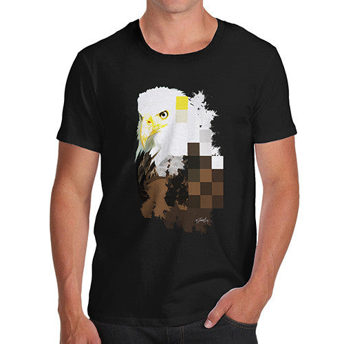 Men's Watercolour Pixel Bald Eagle T-Shirt