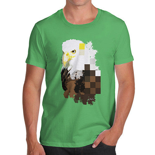 Men's Watercolour Pixel Bald Eagle T-Shirt