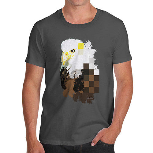 Men's Watercolour Pixel Bald Eagle T-Shirt