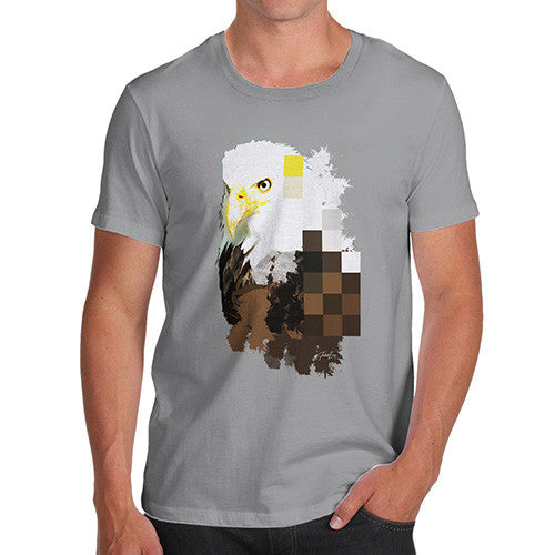 Men's Watercolour Pixel Bald Eagle T-Shirt