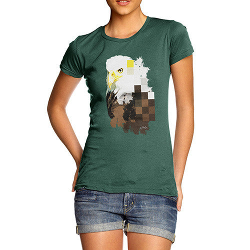 Women's Watercolour Pixel Bald Eagle T-Shirt