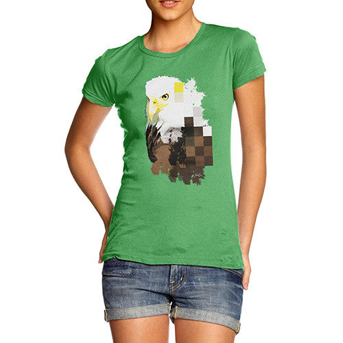 Women's Watercolour Pixel Bald Eagle T-Shirt