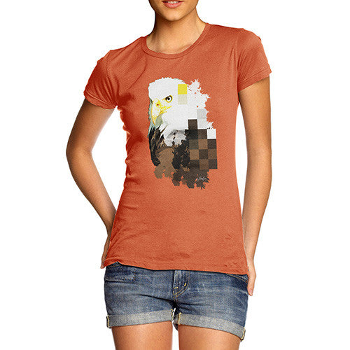 Women's Watercolour Pixel Bald Eagle T-Shirt