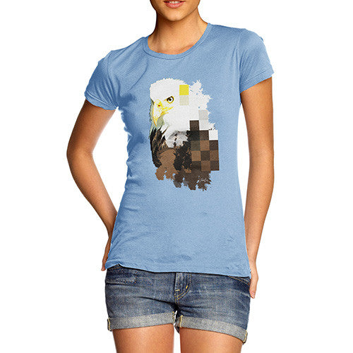 Women's Watercolour Pixel Bald Eagle T-Shirt