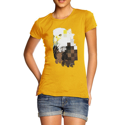 Women's Watercolour Pixel Bald Eagle T-Shirt