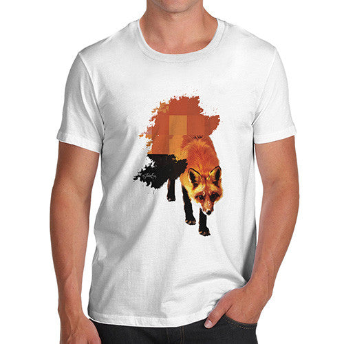 Men's Watercolour Pixel Fox T-Shirt