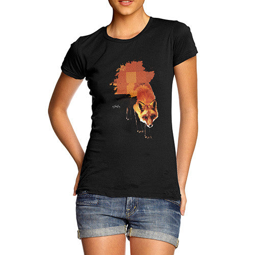 Women's Watercolour Pixel Fox T-Shirt