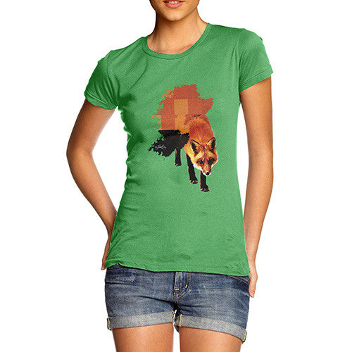 Women's Watercolour Pixel Fox T-Shirt