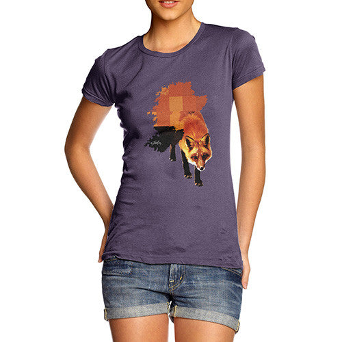 Women's Watercolour Pixel Fox T-Shirt