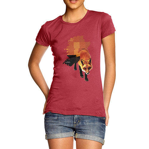 Women's Watercolour Pixel Fox T-Shirt