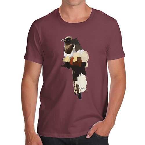 Men's Watercolour Pixel Magpie T-Shirt