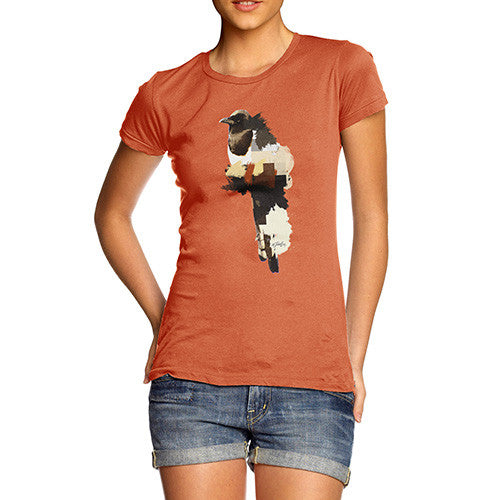 Women's Watercolour Pixel Magpie T-Shirt