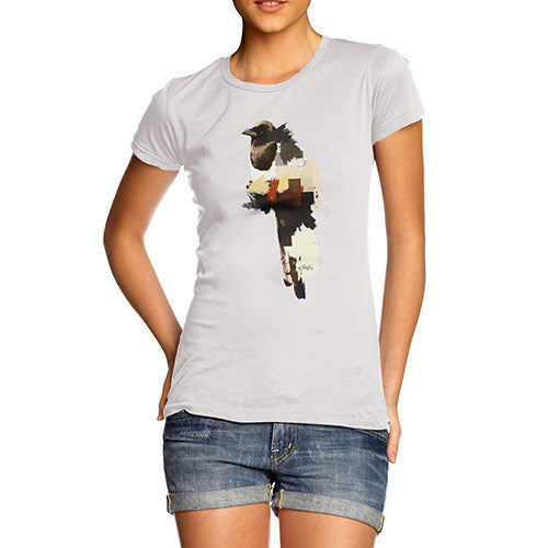 Women's Watercolour Pixel Magpie T-Shirt