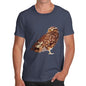 Men's Watercolour Pixel Little Owl T-Shirt