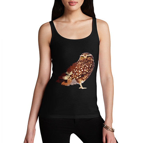 Women's Watercolour Pixel Little Owl Tank Top