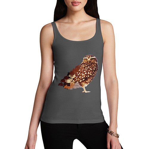 Women's Watercolour Pixel Little Owl Tank Top