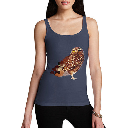 Women's Watercolour Pixel Little Owl Tank Top