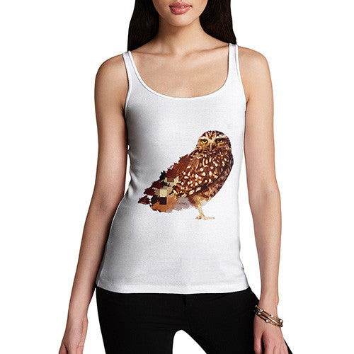 Women's Watercolour Pixel Little Owl Tank Top