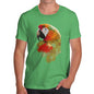 Men's Watercolour Pixel McCaw Parrot's Face T-Shirt