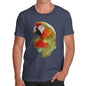 Men's Watercolour Pixel McCaw Parrot's Face T-Shirt