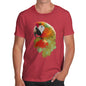 Men's Watercolour Pixel McCaw Parrot's Face T-Shirt